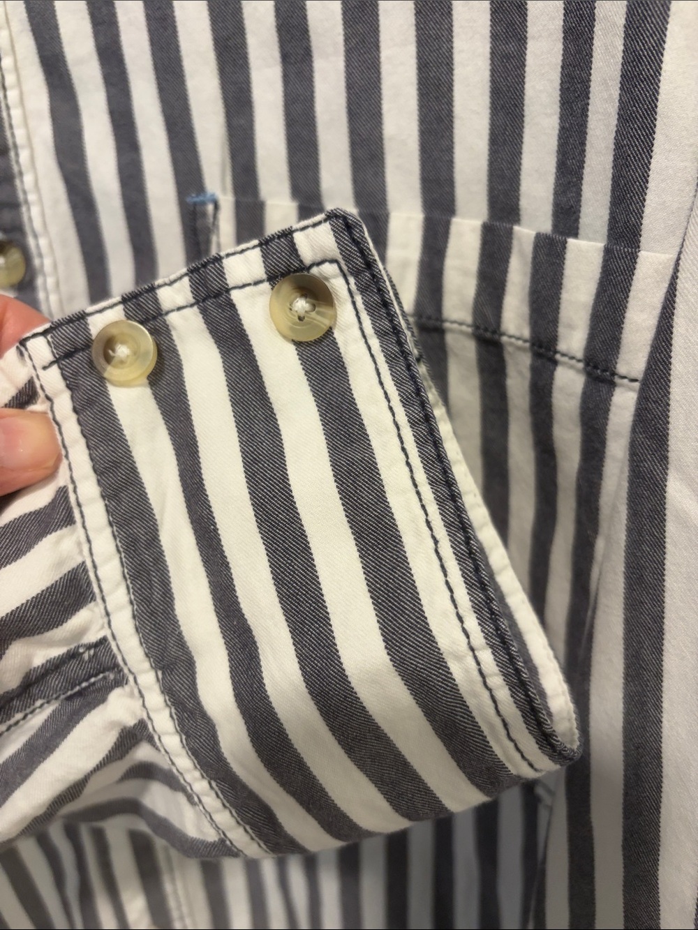 Free People We The Free Freddie Striped Shirt - Nautical Navy size L oversized - Picture 3 of 9